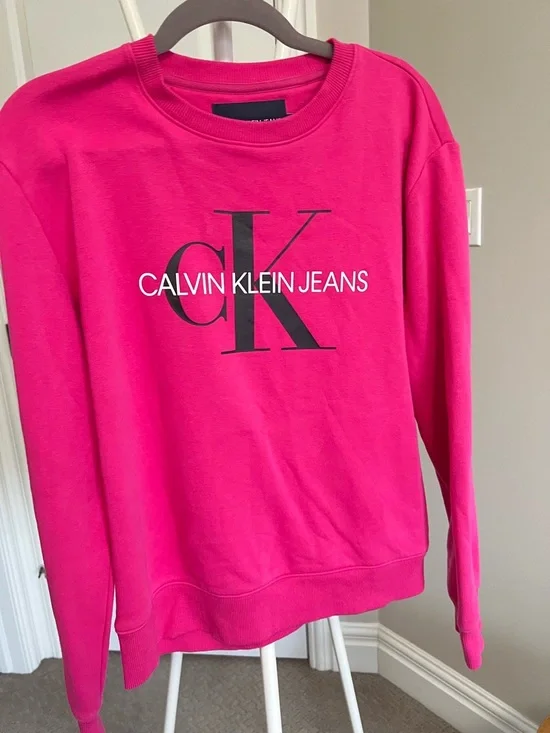 Calvin Klein Jeans Bright Pink Logo Pullover - Picture 1 of 3
